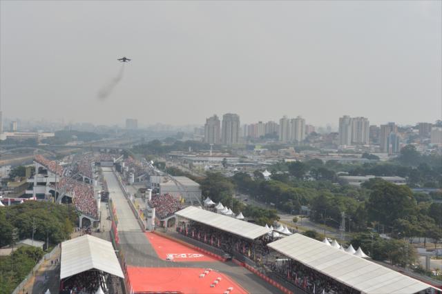 Flyover at the start of the Sao Paulo Indy 300 -- Photo by: John Cote