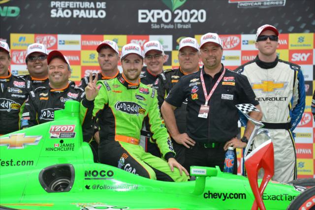 James Hinchcliffe and Michael Andretti in Victory Lane -- Photo by: John Cote