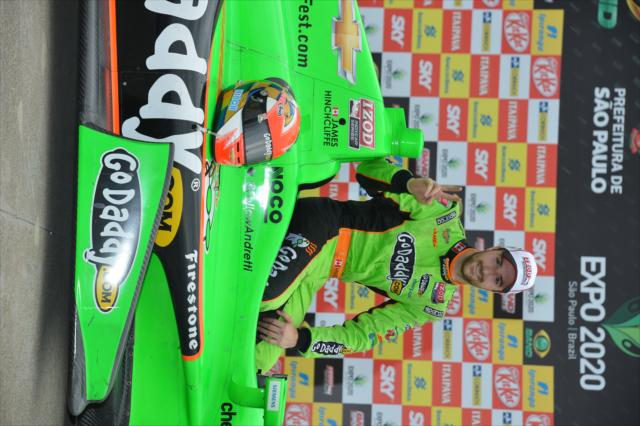 James Hinchcliffe in Victory Lane -- Photo by: John Cote