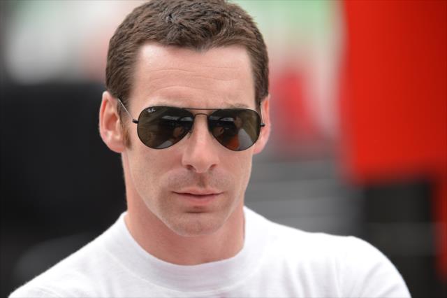 Simon Pagenaud on pit lane prior to the final warmup for the Angie's List Grand Prix of Indianapolis -- Photo by: John Cote