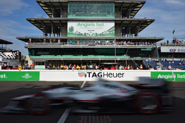 Will Power crosses the yard of bricks during the Angie's List Grand Prix of Indianapolis -- Photo by: John Cote