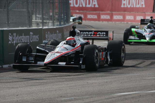 Will Power is chased by Mike Conway -- Photo by: Dana Garrett