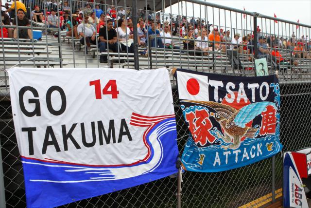 Takuma Sato fans showing their support -- Photo by: Chris Jones