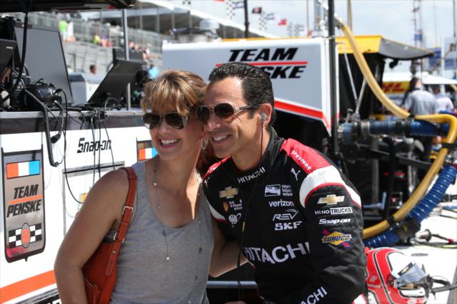 Helio Castroneves poses for a photograph on pit lane prior to practice for the Firestone Grand Prix of St. Petersburg -- Photo by: Chris Jones