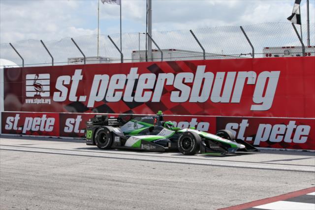 Conor Daly crosses the start-finish line during practice for the Firestone Grand Prix of St. Petersburg -- Photo by: Chris Jones