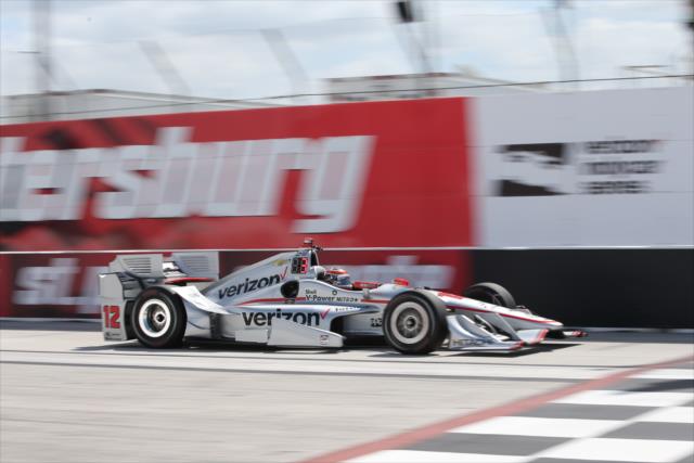 Will Power streaks across the start-finish line during practice for the Firestone Grand Prix of St. Petersburg -- Photo by: Chris Jones
