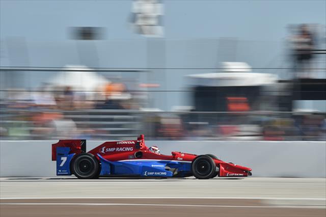 Mikhail Aleshin on course during qualifications for the Firestone Grand Prix of St. Petersburg -- Photo by: Chris Owens