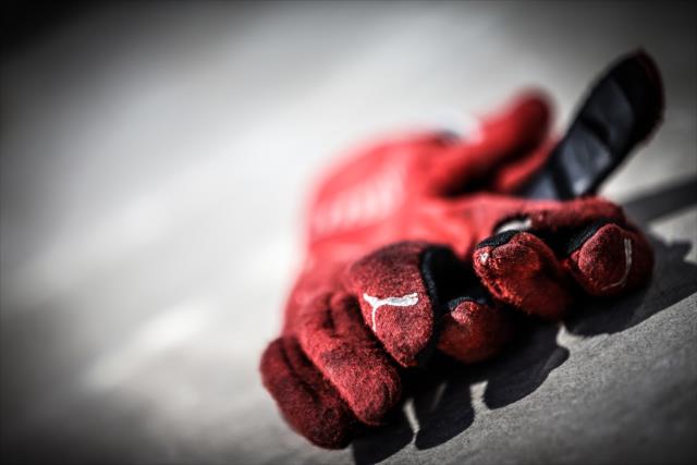 Gloves sit idle prior to practice for the Firestone Grand Prix of St. Petersburg -- Photo by: Shawn Gritzmacher