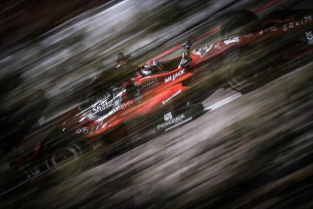 Graham Rahal streaks down the backstretch during practice for the Firestone Grand Prix of St. Petersburg -- Photo by: Shawn Gritzmacher