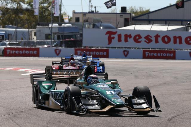 JR Hildebrand sets up for Turn 2 during practice for the Firestone Grand Prix of St. Petersburg -- Photo by: Chris Jones