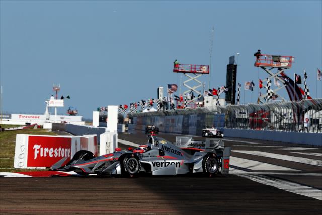 Will Power apexes Turn 1 during practice for the Firestone Grand Prix of St. Petersburg -- Photo by: Chris Jones