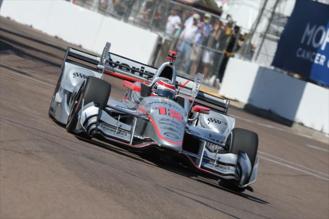 Will Power dives into Turn 12 during practice for the Firestone Grand Prix of St. Petersburg -- Photo by: Joe Skibinski