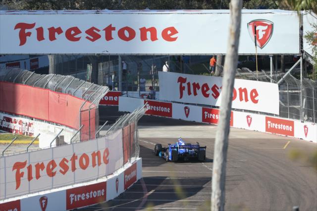 Scott Dixon rolls through Turn 6 during practice for the Firestone Grand Prix of St. Petersburg -- Photo by: Joe Skibinski