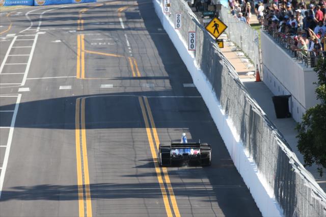 Conor Daly streaks down the backstretch toward Turn 10 during practice for the Firestone Grand Prix of St. Petersburg -- Photo by: Joe Skibinski