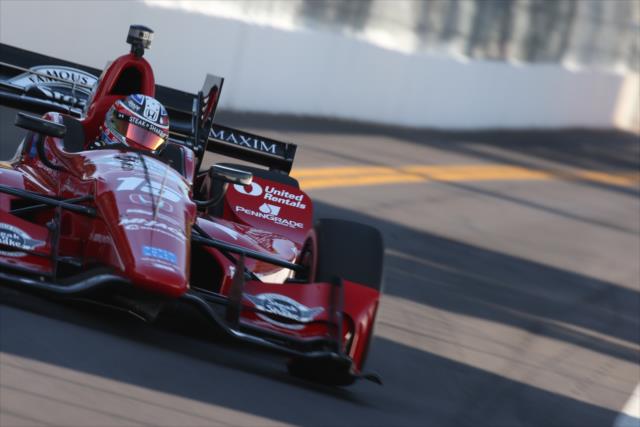 Graham Rahal sets up for Turn 10 during practice for the Firestone Grand Prix of St. Petersburg -- Photo by: Joe Skibinski