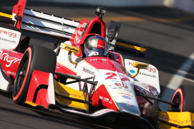Marco Andretti sets up for Turn 10 during practice for the Firestone Grand Prix of St. Petersburg -- Photo by: Joe Skibinski