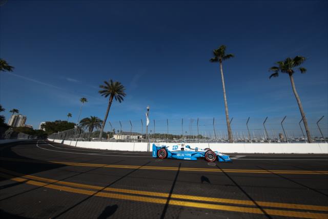 Simon Pagenaud rolls through the Turn 9 kink of the backstretch during practice for the Firestone Grand Prix of St. Petersburg -- Photo by: Joe Skibinski