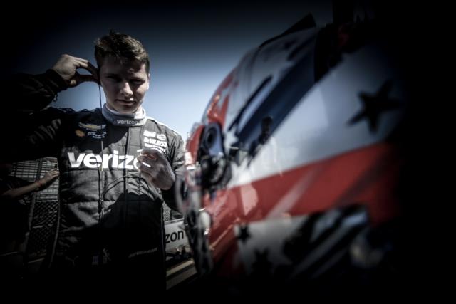 Josef Newgarden gets ready along pit lane prior to practice for the Firestone Grand Prix of St. Petersburg -- Photo by: Shawn Gritzmacher
