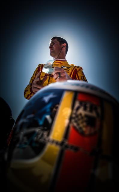Ryan Hunter-Reay looks down pit lane prior to practice for the Firestone Grand Prix of St. Petersburg -- Photo by: Shawn Gritzmacher