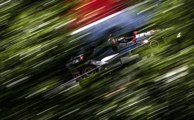 Will Power streaks down the backstretch during practice for the Firestone Grand Prix of St. Petersburg -- Photo by: Shawn Gritzmacher