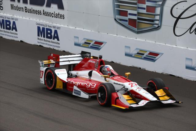 Marco Andretti streaks down the frontstretch during the Firestone Grand Prix of St. Petersburg -- Photo by: Chris Jones