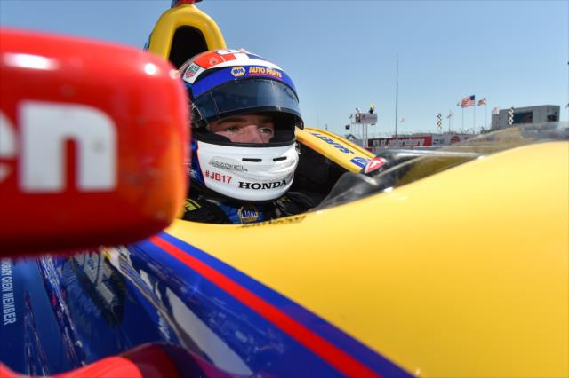 Alexander Rossi sits in his No. 98 NAPA Auto Parts Honda on pit lane prior to the Firestone Grand Prix of St. Petersburg -- Photo by: Chris Owens
