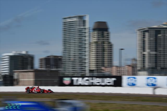 Graham Rahal streaks toward Turn 13 during the final warmup for the Firestone Grand Prix of St. Petersburg -- Photo by: Chris Owens