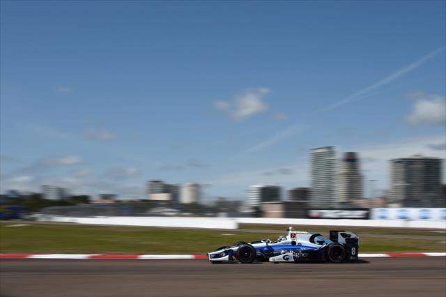 Max Chilton rolls into Turn 14 during the final warmup for the Firestone Grand Prix of St. Petersburg -- Photo by: Chris Owens