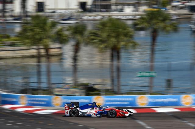 Conor Daly apexes Turn 10 at Dan Wheldon Way during the final warmup for the Firestone Grand Prix of St. Petersburg -- Photo by: Chris Owens