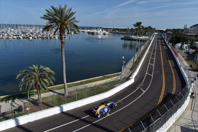 Alexander Rossi enters Turn 9 during the final warmup for the Firestone Grand Prix of St. Petersburg -- Photo by: Chris Owens