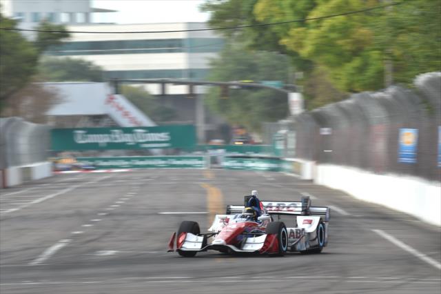 Conor Daly sets up for Turn 4 during the Firestone Grand Prix of St. Petersburg -- Photo by: Chris Owens