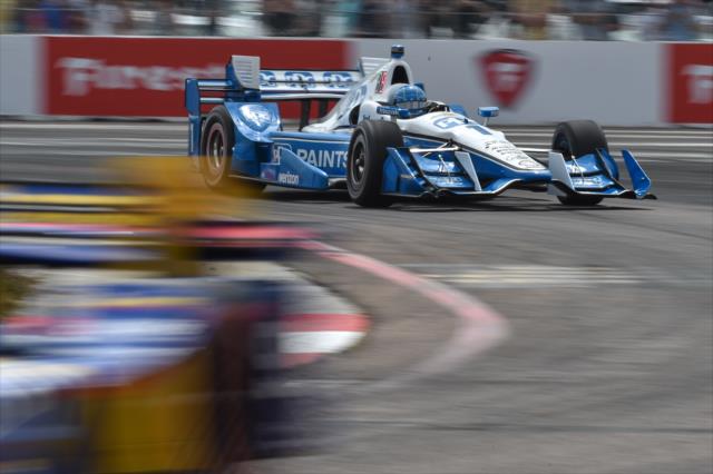 Simon Pagenaud rolls into Turn 1 during the Firestone Grand Prix of St. Petersburg -- Photo by: Chris Owens
