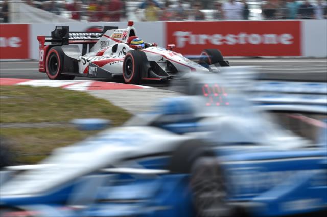 Sebastien Bourdais rolls into Turn 1 during the Firestone Grand Prix of St. Petersburg -- Photo by: Chris Owens