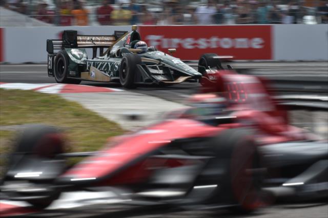 JR Hildebrand sets up for Turn 1 during the Firestone Grand Prix of St. Petersburg -- Photo by: Chris Owens