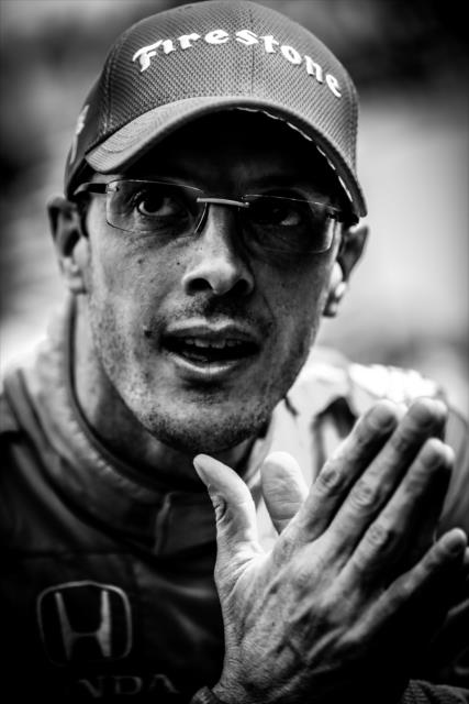 Sebastien Bourdais gathers his thoughts after winning the Firestone Grand Prix of St. Petersburg -- Photo by: Shawn Gritzmacher