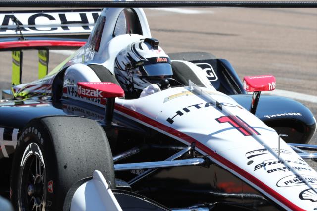 Josef Newgarden sits in his No. 1 Hitachi Chevrolet on pit lane prior to practice for the Firestone Grand Prix of St. Petersburg -- Photo by: Chris Jones
