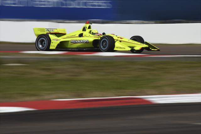 Simon Pagenaud rolls into the final hairpin during practice for the Firestone Grand Prix of St. Petersburg -- Photo by: Chris Owens