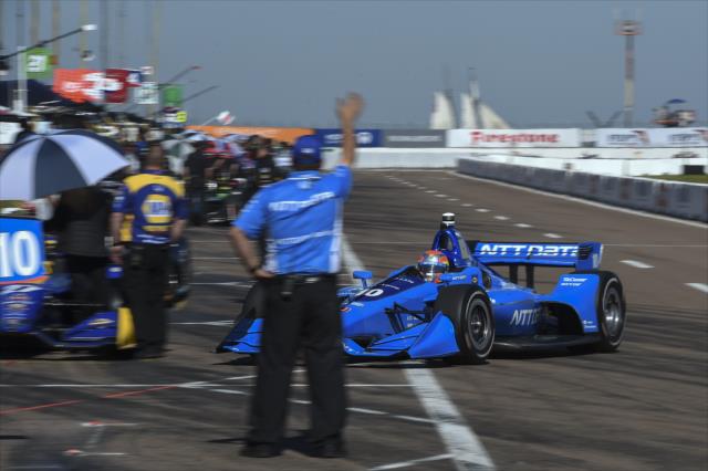 Ed Jones pulls into his pit stall during practice for the Firestone Grand Prix of St. Petersburg -- Photo by: Chris Owens