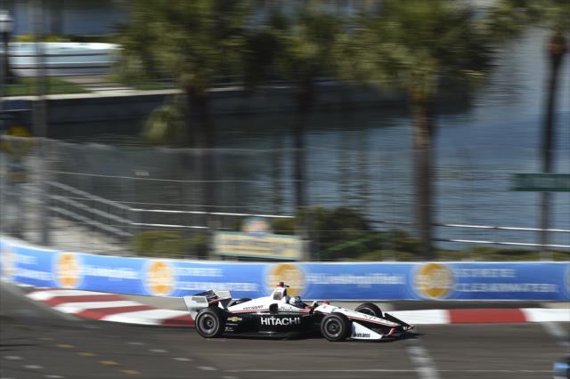 Josef Newgarden hits the apex of Turn 10 during practice for the Firestone Grand Prix of St. Petersburg -- Photo by: Chris Owens