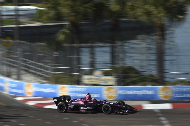 Jack Harvey hits the apex of Turn 10 during practice for the Firestone Grand Prix of St. Petersburg -- Photo by: Chris Owens