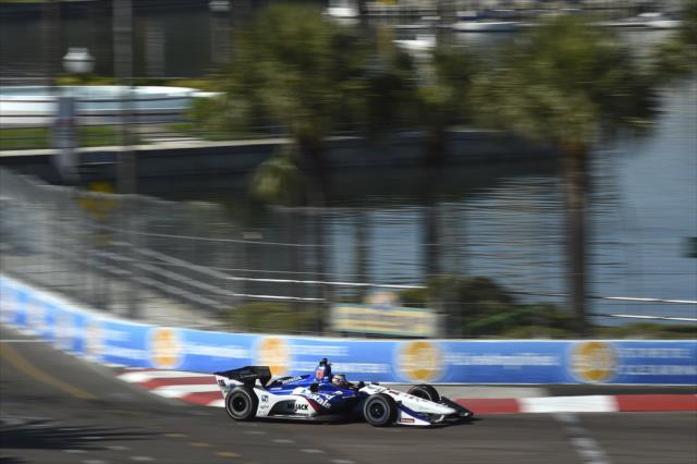 Graham Rahal hits the apex of Turn 10 during practice for the Firestone Grand Prix of St. Petersburg -- Photo by: Chris Owens