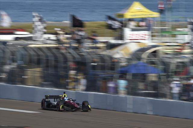 Robert Wickens races down the frontstretch during practice for the Firestone Grand Prix of St. Petersburg -- Photo by: Chris Owens