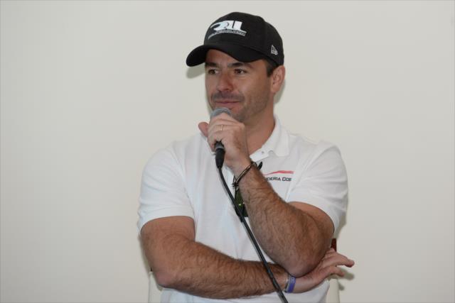 Oriol Servia announces his entry in the 102nd Indianapolis 500 during a media availability at St. Petersburg -- Photo by: James  Black