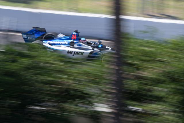 Takuma Sato streaks down the backstretch during practice for the Firestone Grand Prix of St. Petersburg -- Photo by: James  Black