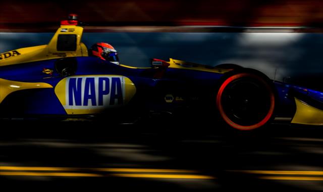 Alexander Rossi on course during practice for the Firestone Grand Prix of St. Petersburg -- Photo by: Shawn Gritzmacher