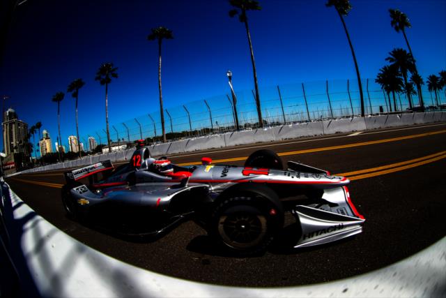 Will Power streaks down the backstretch during practice for the Firestone Grand Prix of St. Petersburg -- Photo by: Shawn Gritzmacher