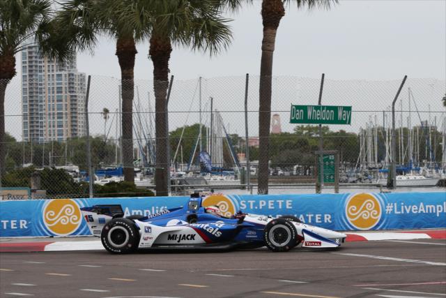 Graham Rahal hits the apex of Turn 10 during practice for the Firestone Grand Prix of St. Petersburg -- Photo by: Chris Jones