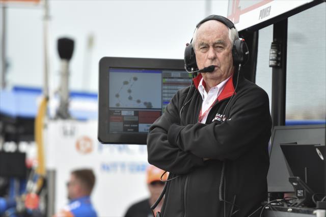 Team owner Roger Penske with a watchful eye on track activity during practice for the Firestone Grand Prix of St. Petersburg -- Photo by: Chris Owens