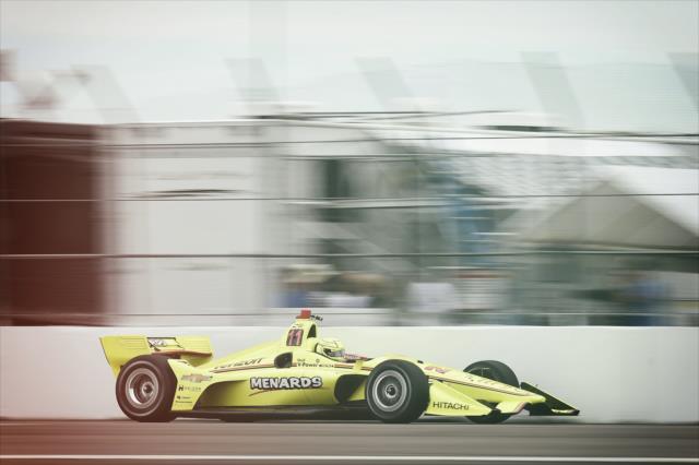 Simon Pagenaud races down the frontstretch during practice for the Firestone Grand Prix of St. Petersburg -- Photo by: Chris Owens