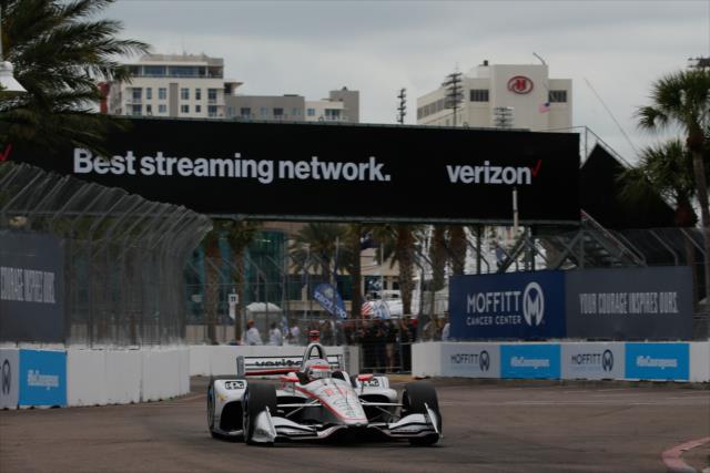 Will Power sails into Turn 12 during qualifications for the Firestone Grand Prix of St. Petersburg -- Photo by: Joe Skibinski